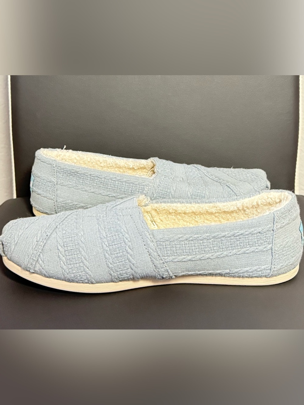 TOMS Alpargata Women’s Light Blue Cozy Slip-On Flats Size 10